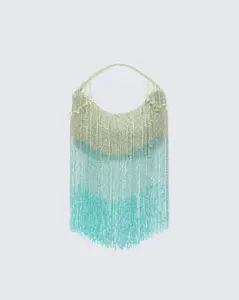 Angelle Ocean Ombre Embellished Fringe Bag