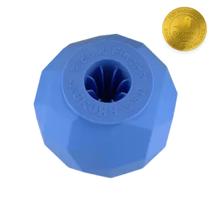 Rhombi Small Blue Chew Toy for Puppies & Small Dogs - FDA Approved, BPA Free, Chew Resistant, Safe Medical Grade Material, 2¼" Size, Optimized Blue Color, Includes Carrying Bag