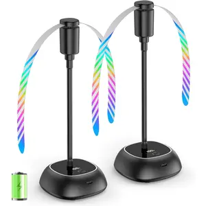 Fly Fans for Tables, 2000mAh Rechargeable  Fans to Keep Fly , Portable Table Fly Spinners with LED Display, 360? Adjustable Outdoor Fan for Party, Picnic, Patio, BBQ (2Pack Black)