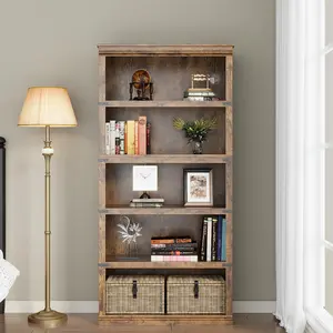 Garvee 3 Tier Farmhouse Bookcase, 39.9 in Tall Book Shelf with Storage, Wooden Bookshelves 3 Shelf Display Shelvesfor Home Office, Living Room, Bed Room (39.9 in H x 31.5 in W x 12.8 in D)