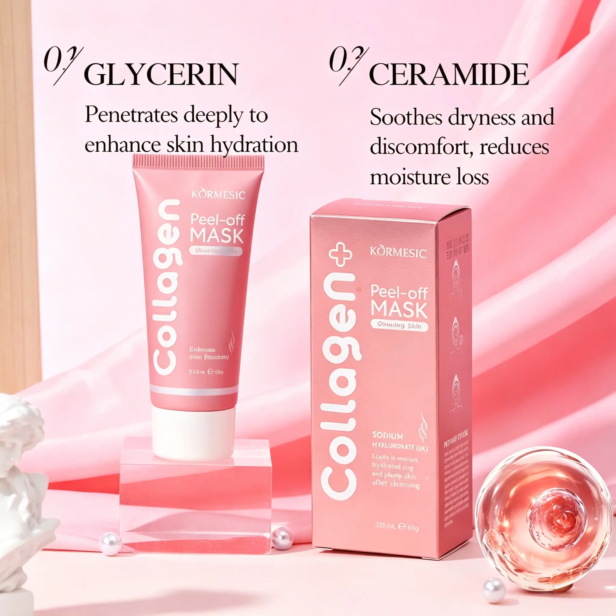 KÖRMESIC Collagen Anti-Wrinkle Jelly Mask - Tightening Firming, Fades Fine Lines, Moisturizing & Soothing Skin Repair with Glycerin & Ceramide