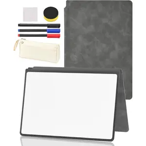 Portable Dry Erase Board,Portable White Board,Small Dry Erase Board,Foldable,Erasable,Repeatable,9.5 * 6.6 inches,for Office,,School,Study,Meeting(Black)