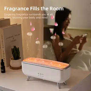 2026 New USB Humidifier Aroma Diffuser - Stylish Jellyfish Steam Design, 7-Color Ambient Light, Music-Synced Jellyfish Movement, Silent Operation, Home Ambiance Decor, Ideal Gift