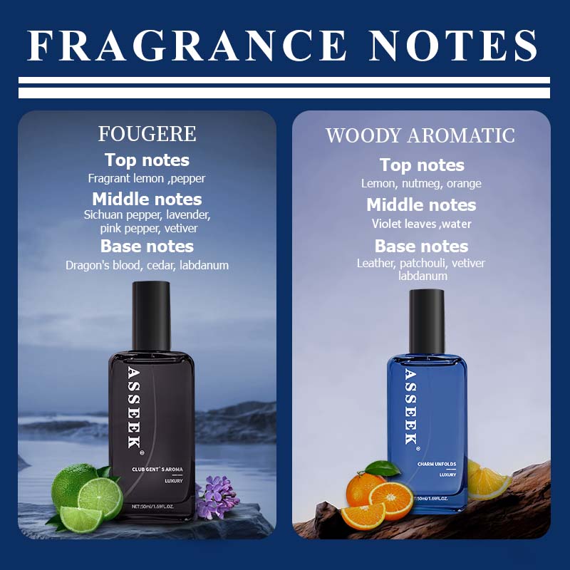 ASSEEK Fragrance Collection  Oceanic Scent  Woody Amber Fragrance  Long-Lasting Floral Notes  Infused with Sicilian Citrus and Jasmine Essential Oil  The Perfect Choice for Dates, Daily Life and Parties