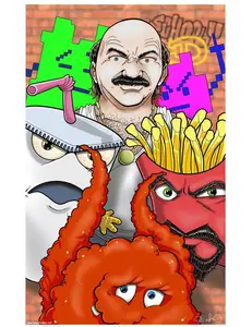 Carey Means Frylock #19 Autographed 11x17 Print on Heavyweight Cardstock Collectible Gem for ATHF Enthusiasts