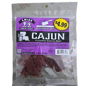 Amish Country Snacks Cajun Flavored Beef Jerky spicy strip