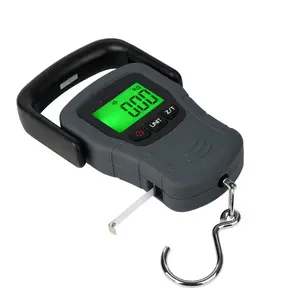Digital Fish Scale, Electronic Hanging Fish Weight Scale with Large Handle & Measuring Tape, 110lb/50kg Fishing Scale, 3 AAA Batteries Included, Fishing Gifts for Men