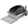 Sweetcrispy Stainless Steel Large Foldable Litter Box Enclosure with Lid, Drawer for Easy Cleaning, Semi-Enclosed Design for Privacy & Odor Control, Metal Cat Litter Tray, Metal Litter Box