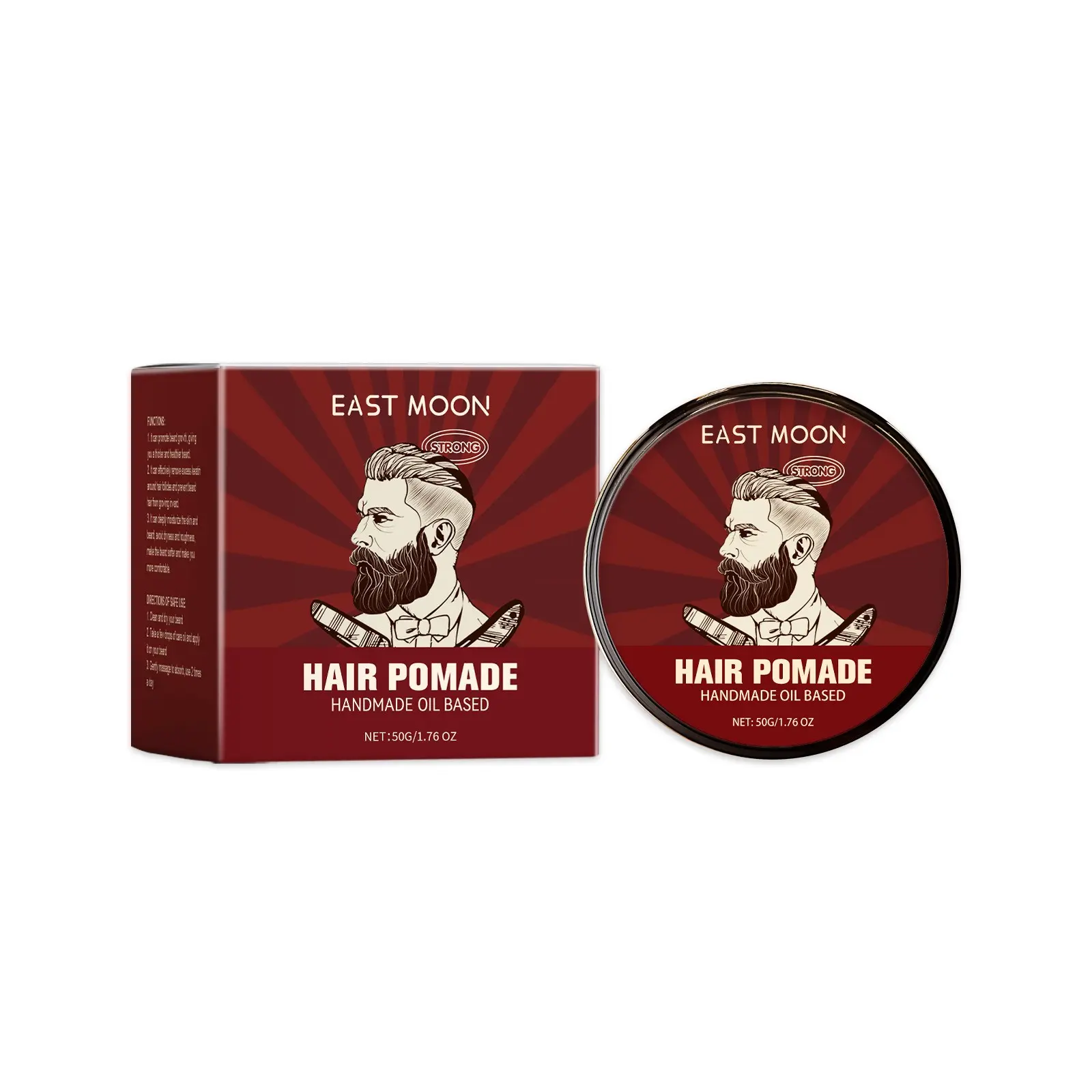 East Moon Men Hair Pomade, Matte Fluffy Long Lasting Styling Cream, Argan Olive Oil Nourishing Non Greasy Hair Paste, Balm