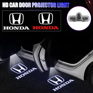 2Pcs Led Car Door logo Welcome Light Auto Emblem Projector Decoration Accessories For Honda Civic Fit Jazz Accord Pilot CRV Odyssey Passport City Shuttle HRV Vezel Insight Ridgeline Prologue Ny1 Elevate ZR-V Led Car Lights