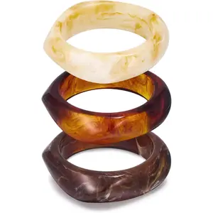 3 PCS Acrylic Resin Bracelet For Women Trendy Chunky Bangle Bracelets Fashion Colorful Bracelet Jewelry Gift