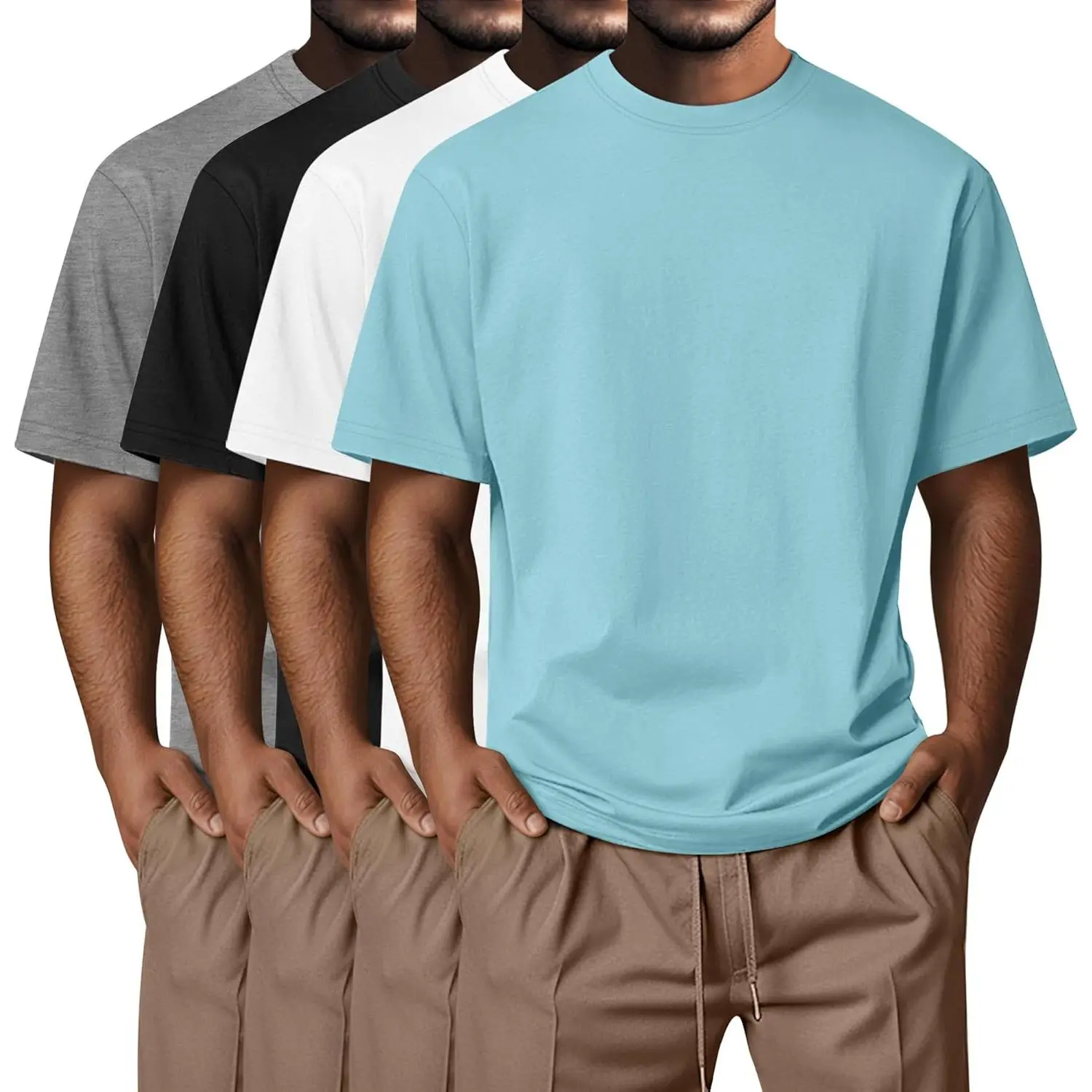 Black, White, Teal, Light Gray