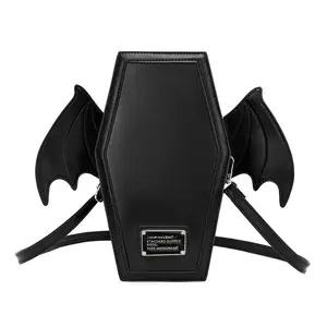 Women’s Punk Bat Wing Backpack – Unique Letter Patch Daypack, Adjustable Straps, Trendy Casual Fashion Bag for Daily Use