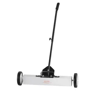 50 Lbs Rolling Magnetic Sweeper With Wheels, Push Type Magnetic Pickup Sweeper, 24 Inch Large Magnet Pickup For Lawn, Garden, Garage And Workshop, Telescoping Handle For Easy Debris Cleanup
