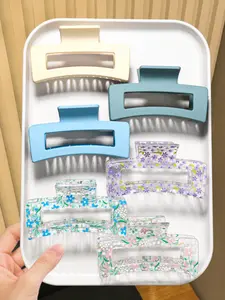 6pcs Hair Claw Clips for Women, Quick and Easy Styling, Medium Size Shark Clip Design, All Season Fashion Accessories