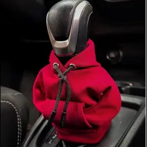 Car Gear Shift Hoodie, Gear Shift Cover, Car Shifter Hoodie Cover Sweatshirt, Universal Automotive Interior Accessories Gift, Red