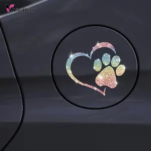 Shiny Heart Handprint Car Sticker, Universal Car Sticker, Decal for Cars, Vehicle Exterior Decoration, Self-Adhesive No Residue Durable Vinyl, Easy to Install for Cars Trucks Motorcycles Glass Windows Laptops