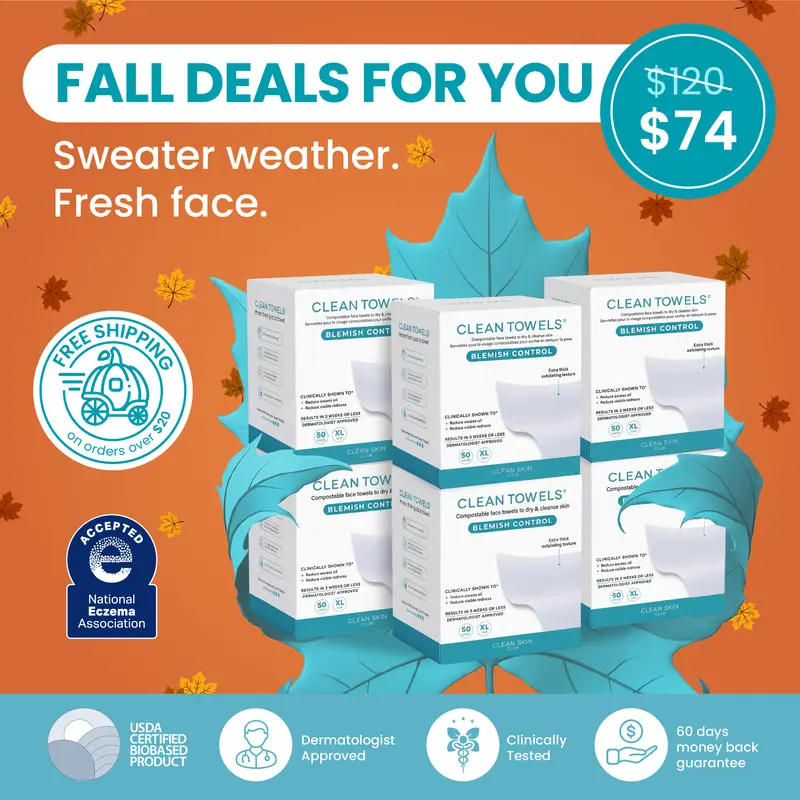 Blemish Control Clean Towels XL 6 Packs of 50 ct - 300 count
