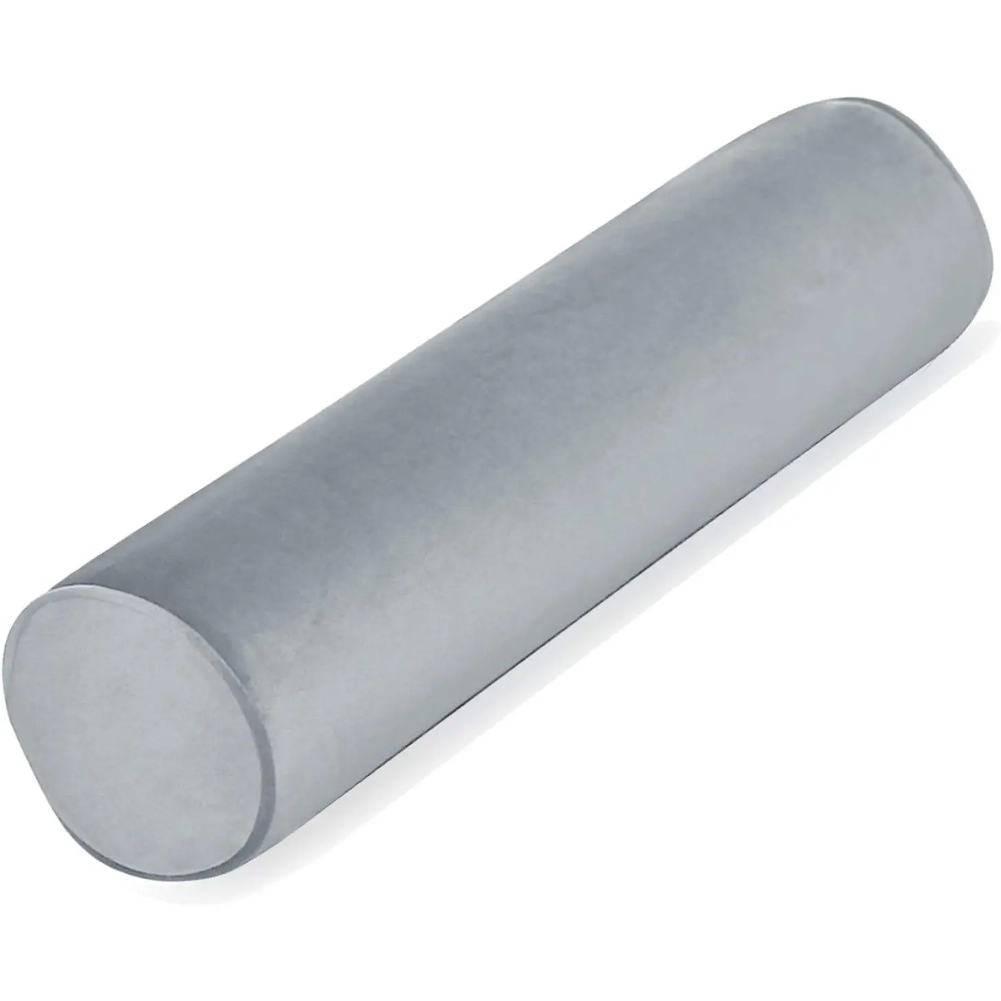 Memory  Round  Pillow for Sleeping,  , Side   Sleeper,  or Office Chair Sofa, Bolster Length 24" x 6" Diameter (Gray)