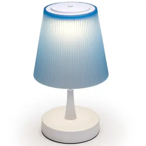 TW Lighting Blue Lamp for Boys Bedrooms - Modern Small Table Lamp for Bedroom, Bedside Nightstand, Nursery, Cute Kids Lamp with USB Charging Port, 3-Level Touch Dimmable Switch
