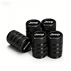 Red Black Offroad Rugged Tire Valve Stem Caps 5 Pack, TPMS Safe & Corrosion Proof, Heavy Duty Wheel Accessories for Jeep Offroad SUV (Wrangler Grand Cherokee Gladiator)