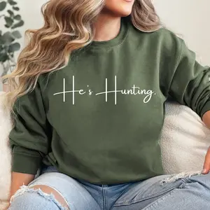 He's Hunting Sweatshirt,Hunting Season Sweater,Abandoned Hunting Wives Social Club,Duck Deer Season, Hunters Wife Shirt,Gift for Hunters Tee