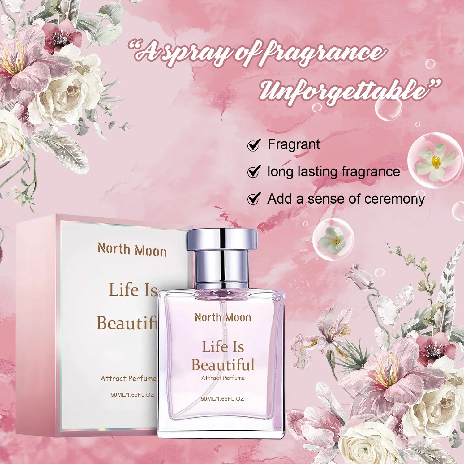 Women's Pheromone Spray Perfume, Infused with Exclusive Pheromone Attraction Formula, Extra Long Lasting All-Day Wear, Enchanting Fruity Floral Woody Musk Scent, Specially Designed for Her, Make Him Irresistibly Addicted to You, Share a Wild\50mi\1.69oz