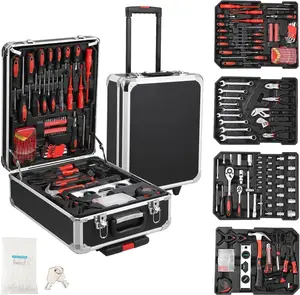 GARVEE Tool Box,800 Mechanic Tool Set  Piece Aluminum Trolley Case Tool Kit Mechanic Tool Sethome Tool Kits For All Purpose  Ideal For Home Repair & Diy Projects