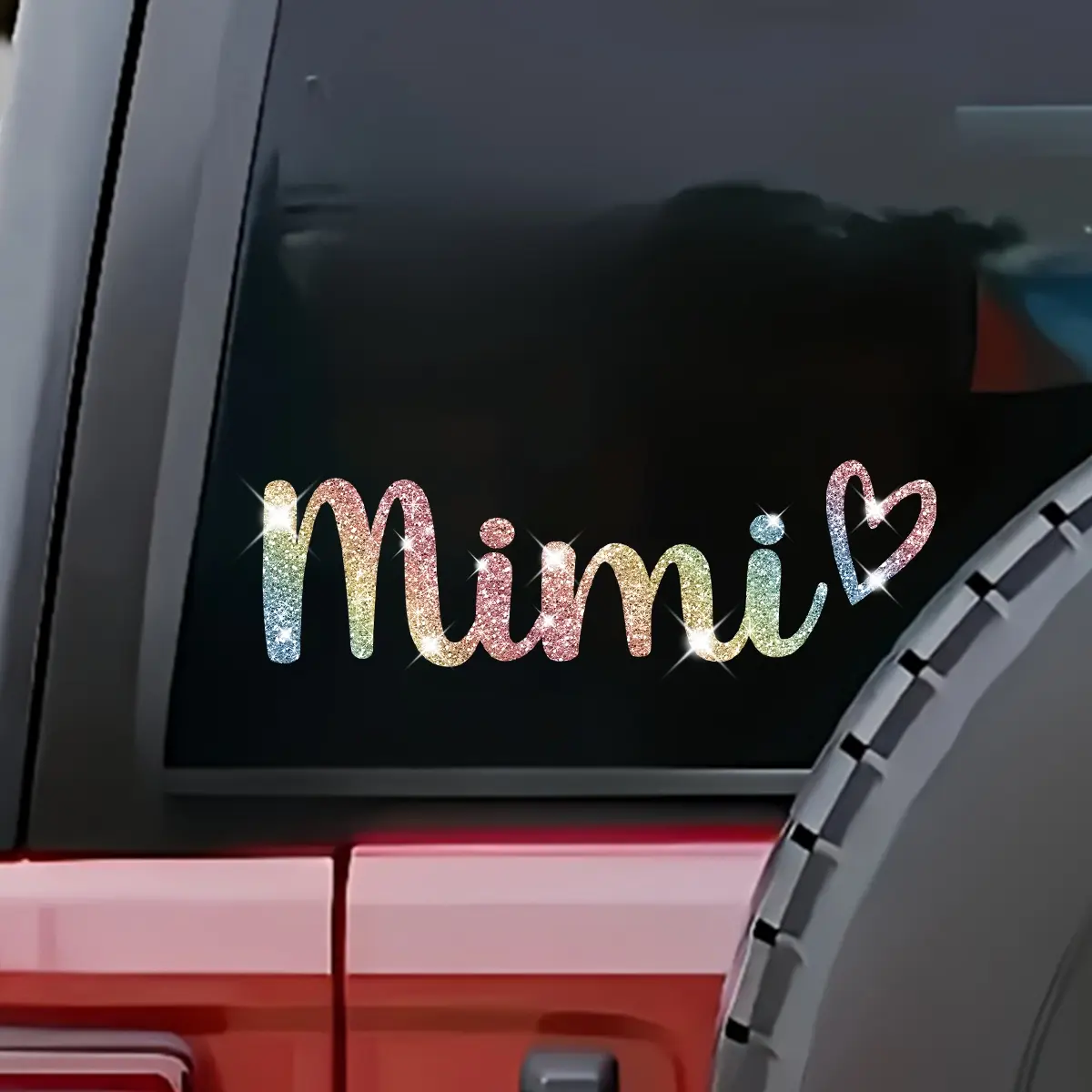 Car Sticker Decoration, Heart Design for Rearview Mirror, Shiny Bling Motorcycle and Luggage Stickers, Window Decal, Automotive Decals, Stickers for Cars, 1pc/2pcs