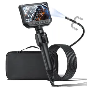 Multi-Angle Industrial Endoscope Camera Diagnostic Tool with 4.3 Inch Screen, Waterproof Automotive Inspection Cam with 8 LED Lights, Ideal for Sewer & Car Ac Ducts Garboscope