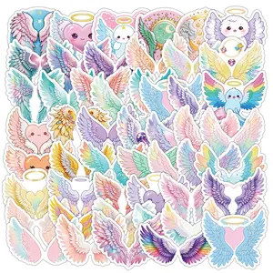Angel Wing Series Sticker (50pcs), Waterproof Decorative Sticker, DIY Creative Sticker for Phone Case, Laptop, Notebook, Helmet, Skateboard