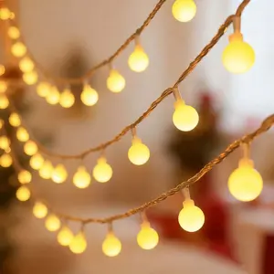 LED Globe String Lights 10M 80LEDs Warm White Fairy Lights USB Powered Waterproof Christmas Fairy String Lights with Remote for Home Bedroom Garden Wedding Party Decoration