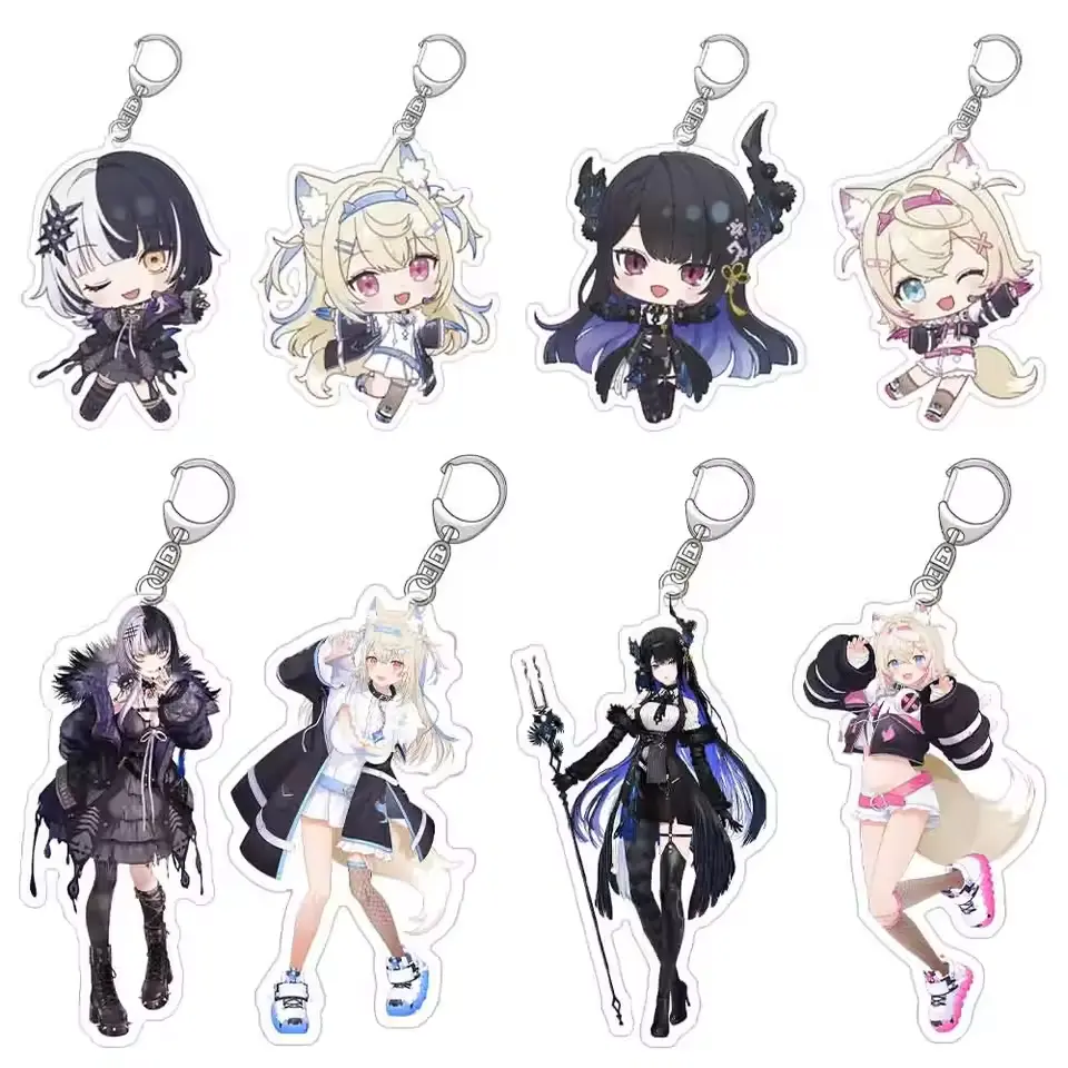 LuckySeven Store Hololive Virtual official Vocal Series game character mini Acrylic keychain, Bag Boys girls holiday gift Gifts Accessories Bags