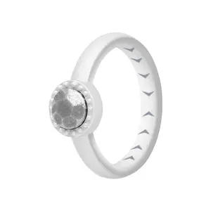 Women's Silicone Rings With Diamond Shape Engagement Ring for Her Rubber Rings