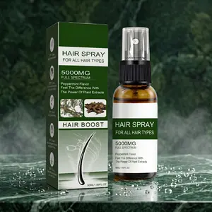 Hair Boost Spray 50ml – Full Spectrum 5000mg Formula – Stimulates Hair Growth & Thickens Thin Hair – Peppermint Infused – Natural Plant Extracts for Stronger, Fuller Hair – Daily Hair Spray for All Hair Types