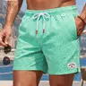 Men's Summer Quick-Dry Beach Shorts, Loose-Fitting Swim Trunks, Drawstring Swim Shorts, Textured Bubble Mesh, Classic Stripes, Casual Party Style, Swimwear Shorts, Swimming Shorts