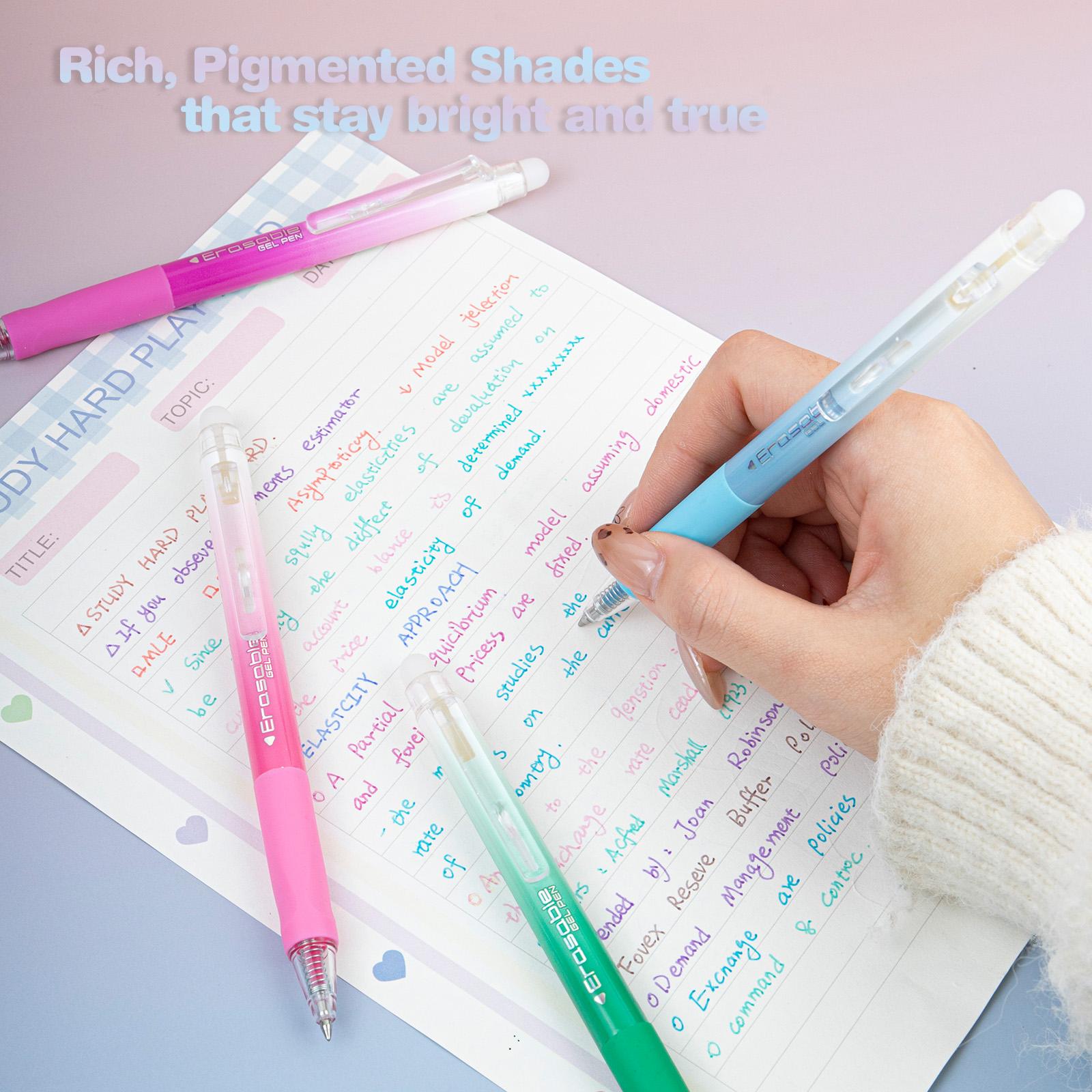 Colors Erasable Gel Pens Retractable 0.7mm Point Smooth Writing 36 Assorted Colors for Students Teachers Artists Drawing Writing Planner Crossword Puzzles Colorful Marker Set