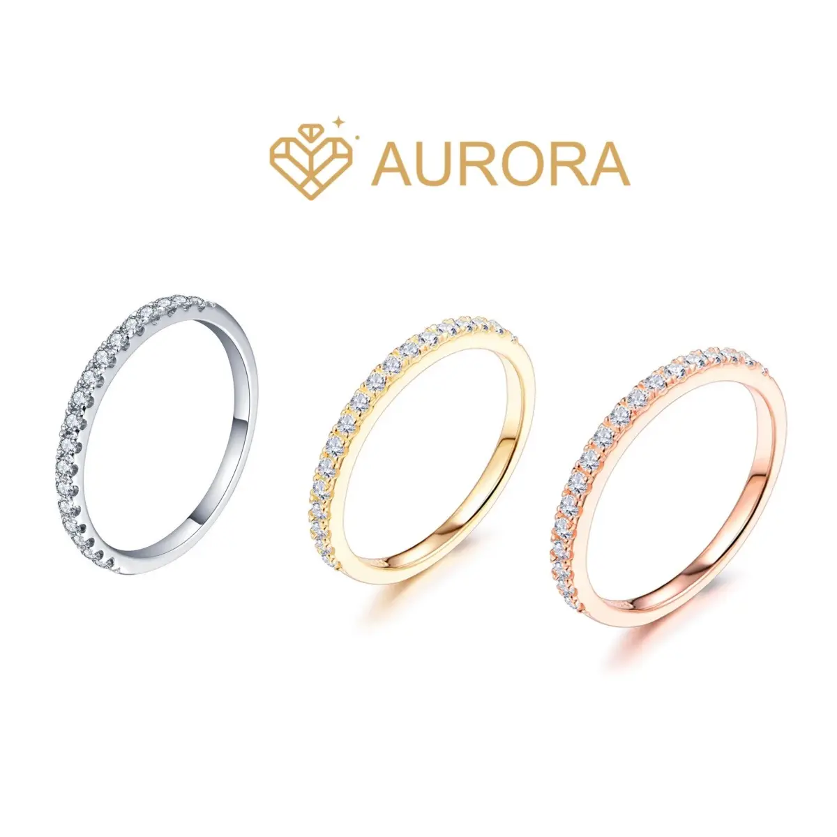 【#15 Star】Moissanite Stackable band ring enhancer ring band high quality Gift daily matching Synthetic Moissanite