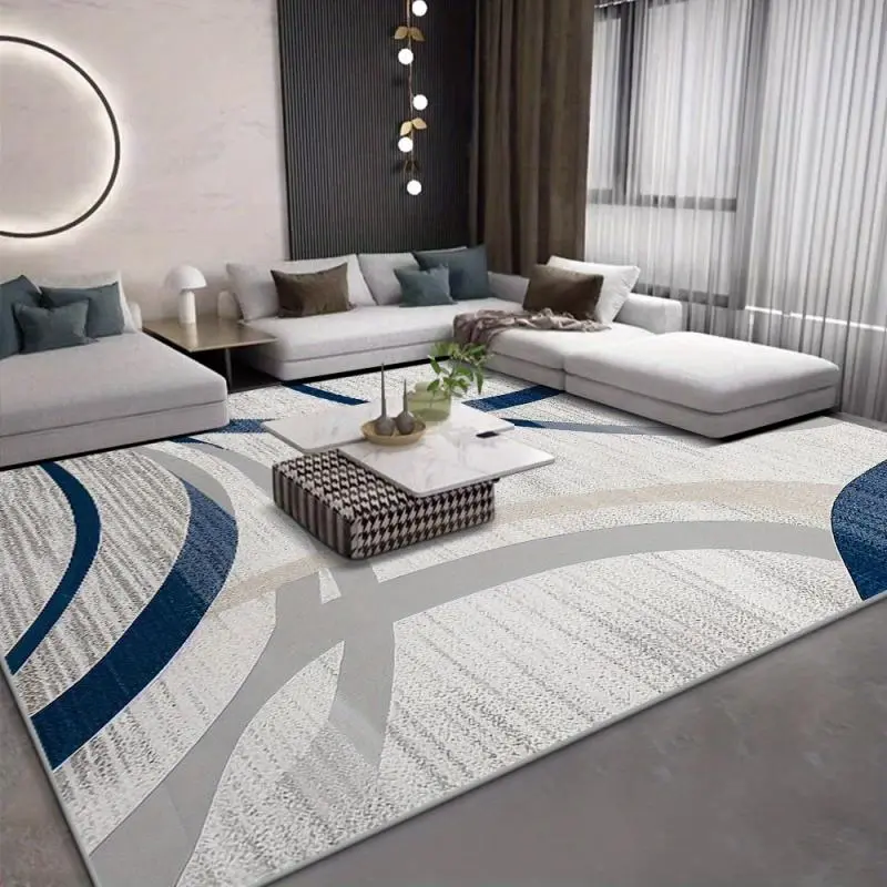 1pc Velvet Square Meter Velvet Abstract Geometric Pattern Living Room Floor Sofa Coffee Table Bohemian Style Velvet Rug