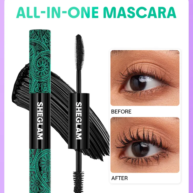 【FREE SHIPPING】SHEGLAM All-In-One Volume Length Mascara Washable Quick Drying Black Mascara Eyelash Enhancer Makeup