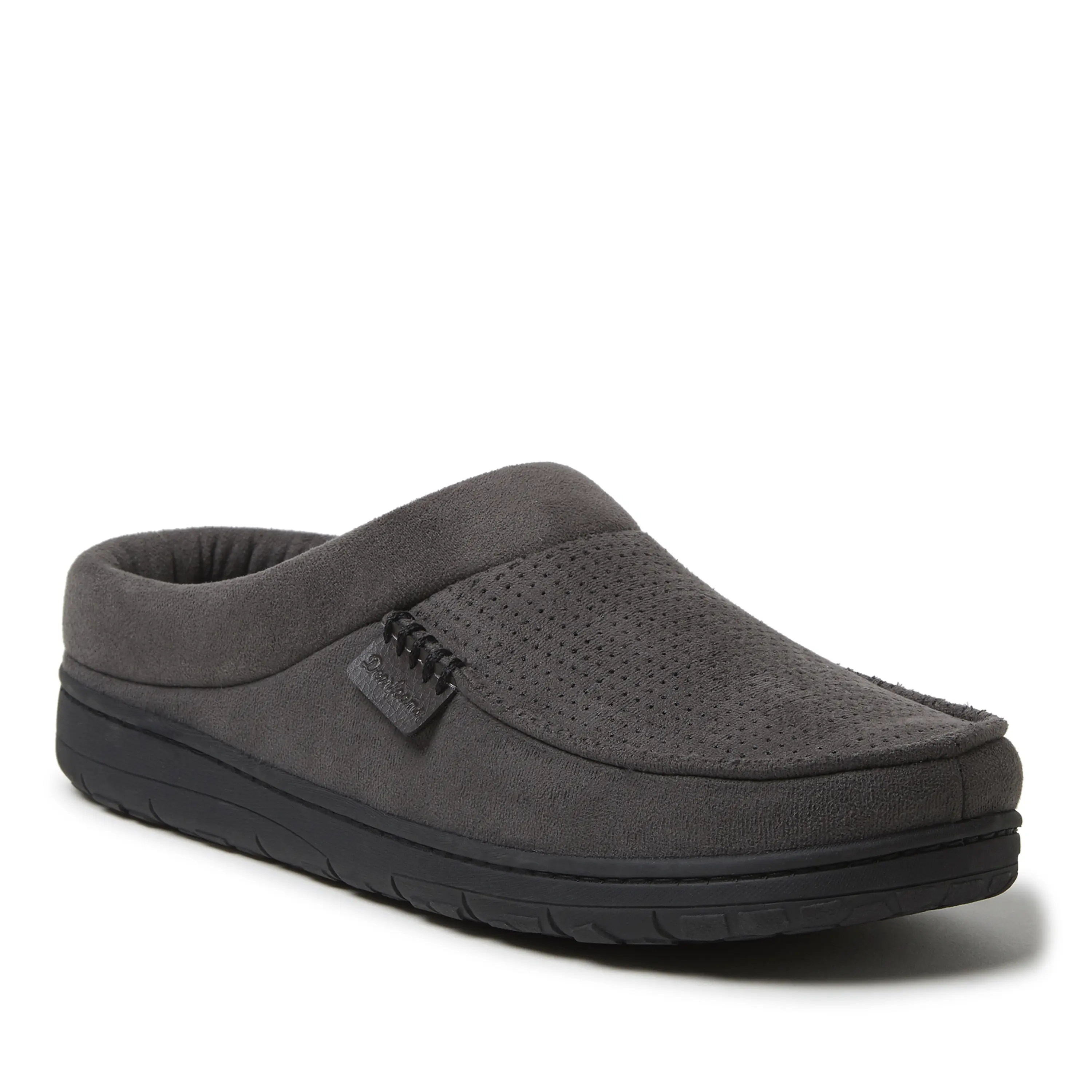 Dearfoams Men's Brendan Perforated Moccasin Toe Clog House Shoe Slipper