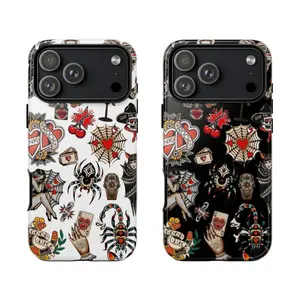 Vintage Tattoo Flash Case – Bold Punk Aesthetic I Old School Phonecase for 17 16 15 14 13 12 11 Pro Max, Gift Idea