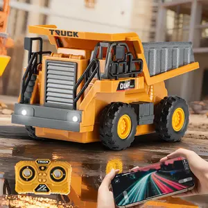 Mini Remote Control Dump Truck Alloy Cargo Box, Sound Light Effects, 2.4g Wireless Control, Creative Gift for Boys Girls Ages 6+