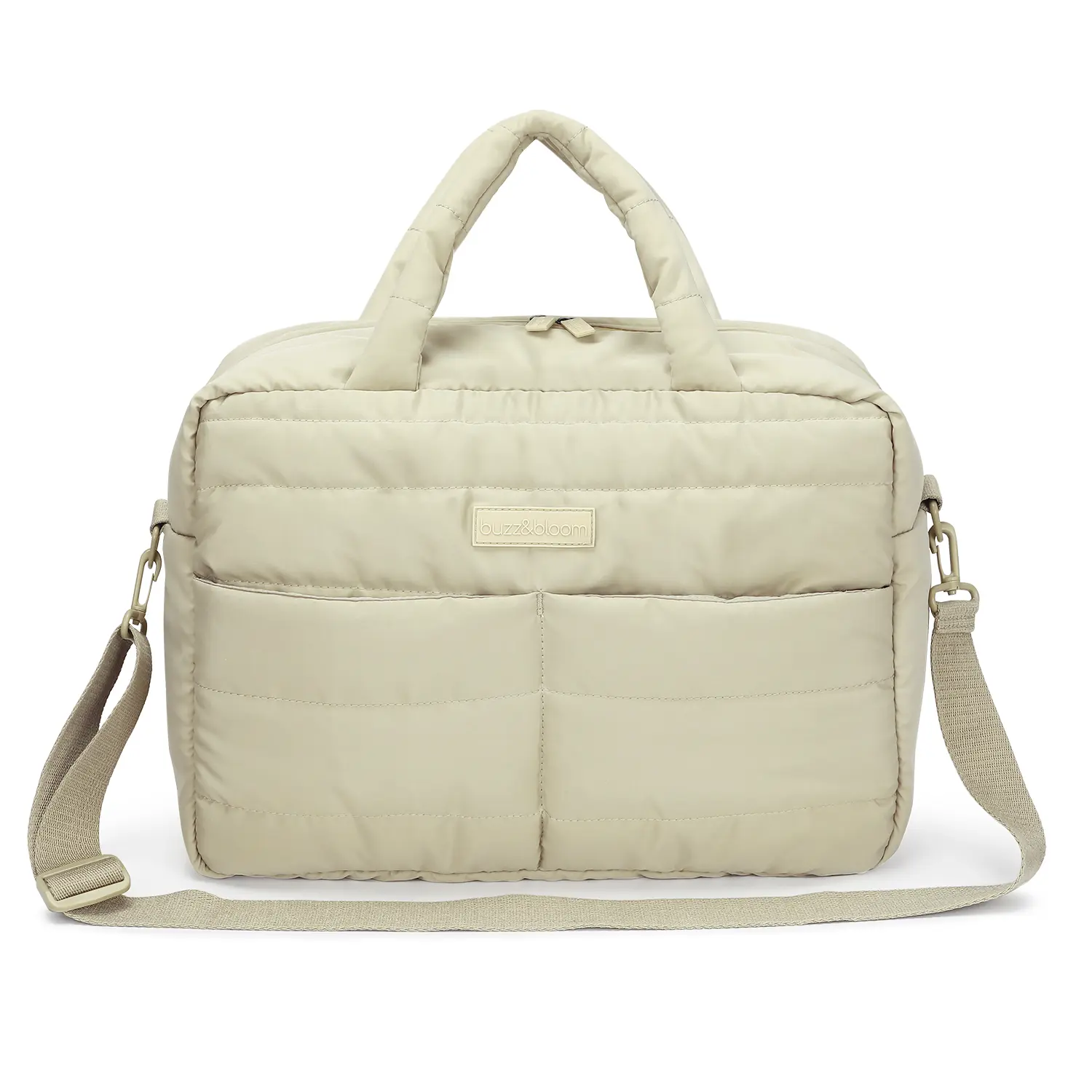 Buzz&Bloom Baby Diaper Bag Tote, Large Capacity Travel, Hospital Bag Functional with Changing Pad and Stroller Attachments.