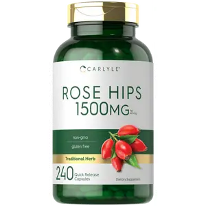 Carlyle Rose Hips | 1500mg | 240 Quick Release Capsules | Non-GMO and Gluten Free Herbal Supplement