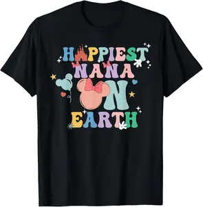 Happiest Nana On Earth Groovy Mom Mother's Day T-Shirt 1