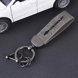Leather Metal Alloy Car Key Ring Chain Keyring Anti-lost Buckle Pendant For Chevrolet Onix Cruze Silverado Impala Equinox Malibu Tahoe Cobalt Camaro Trax