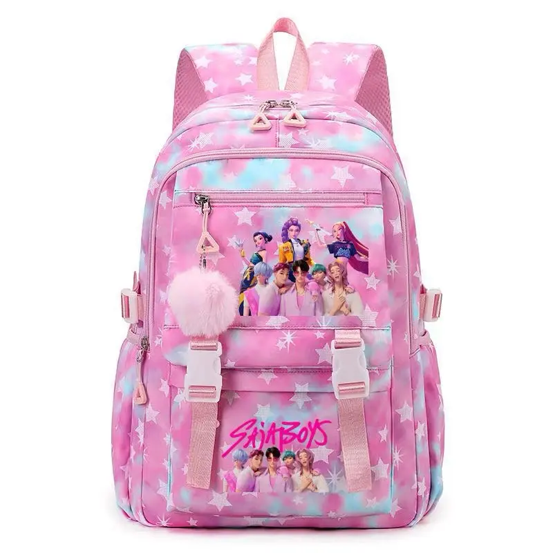 Casual Printed Backpack with Star Accent, Unisex Youth Daypack for School, Travel, and Everyday Use, Youth Backpack, Backpacks For School