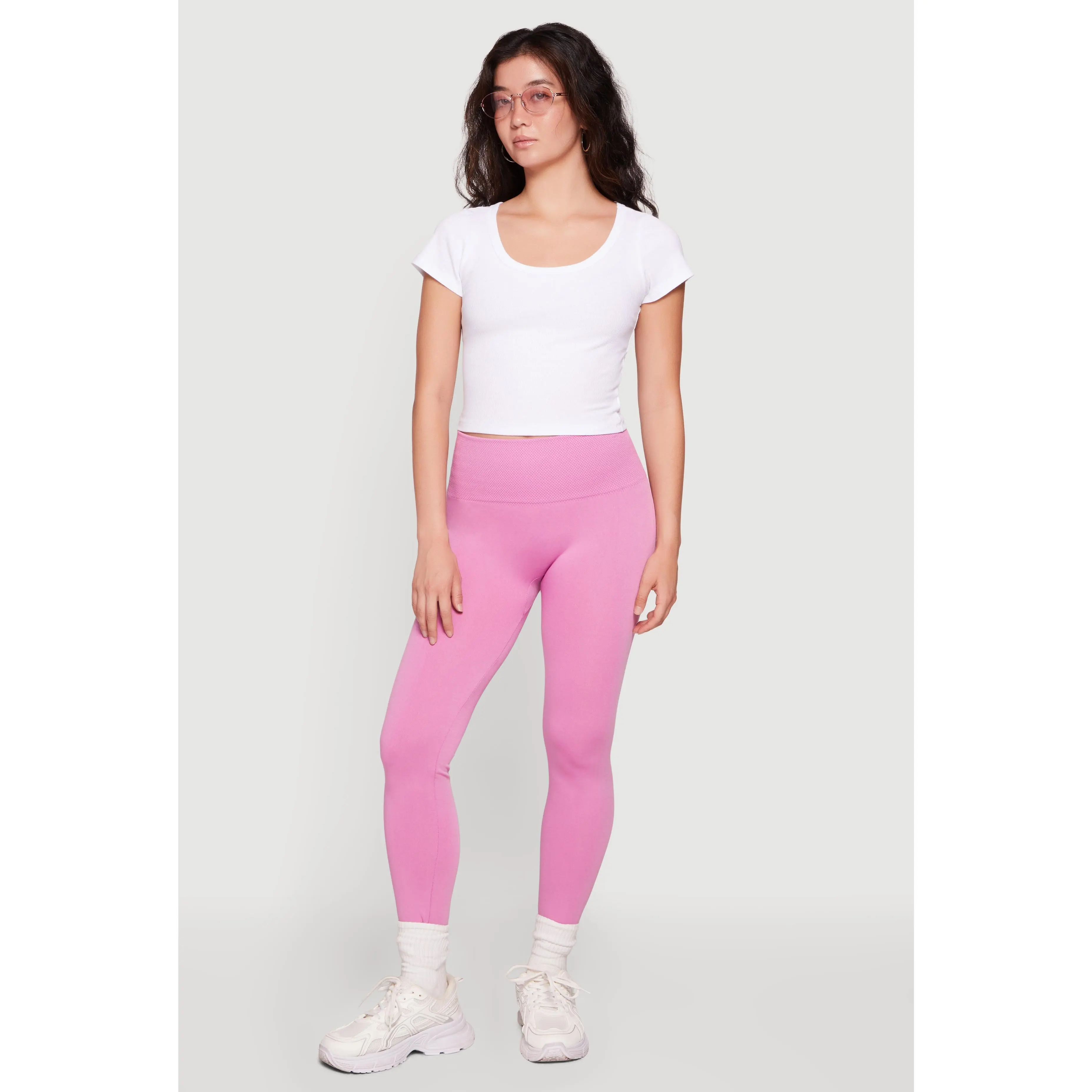 Seamless Waffle Knit High Waisted Leggings