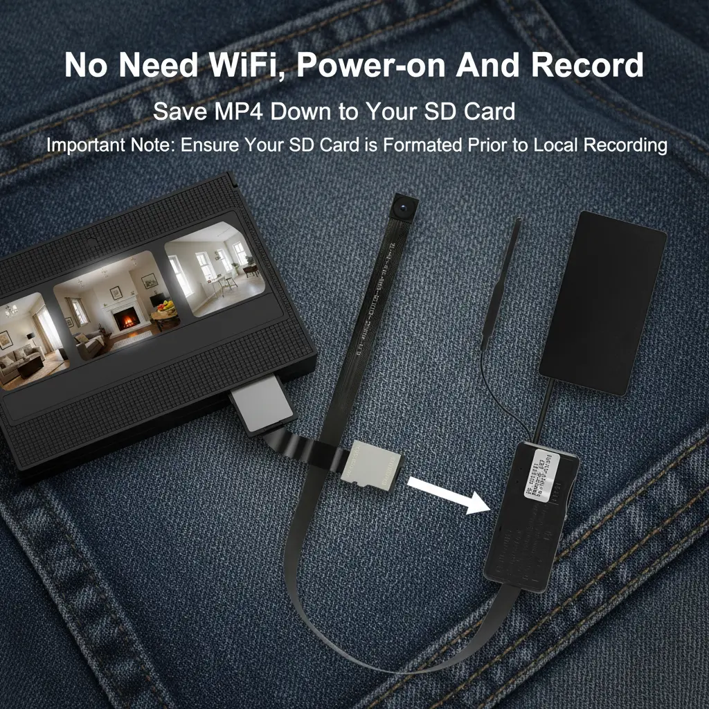 Button with Battery Compartment (Battery Not Included), Portable Design, DIY Adhesive Button for Clothes/Bags/Toys, Built-in Mic, Local SD Card Storage, WiFi & AP Hotspot Remote Viewing
